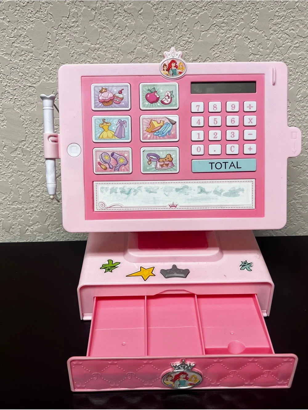 Disney Princess pink electronic toy cash register with stylus